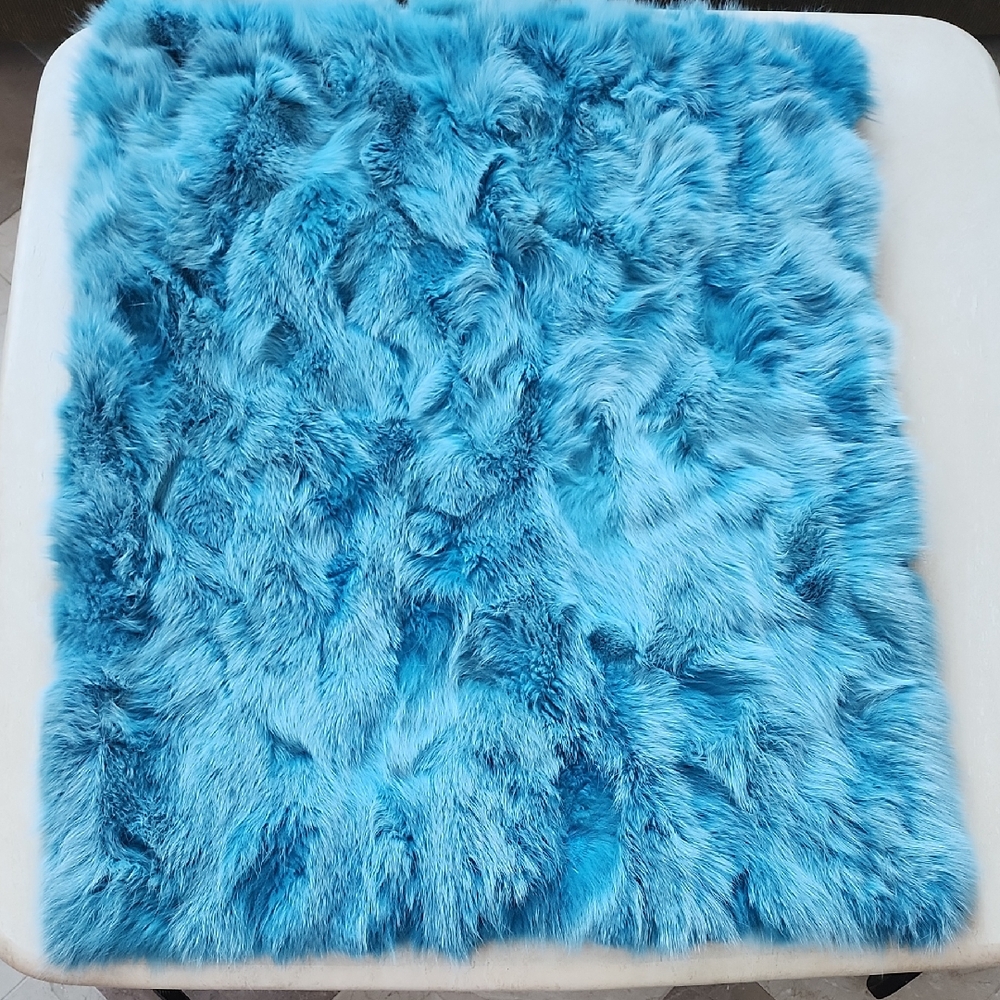 Sabina Paris Turquoise Genuine Fox Fur Throw